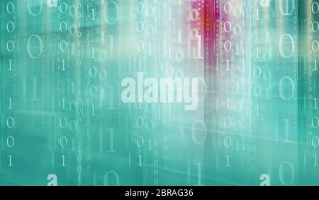 Digital binary code background, suitable for website and graphical banners.Matrix movie effects. Stock Photo