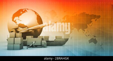 Supply Chain Software Solution for Global Network Concept Stock Photo