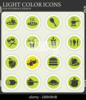 food and kitchen web icons for user interface design Stock Photo