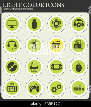 hi tech vector icons for web and user interface design Stock Photo - Alamy