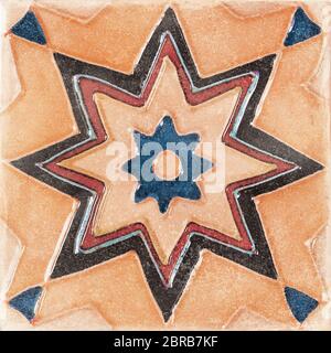 Moroccan mosaic tile, ceramic decoration tile, Moroccan pattern tile Stock Photo
