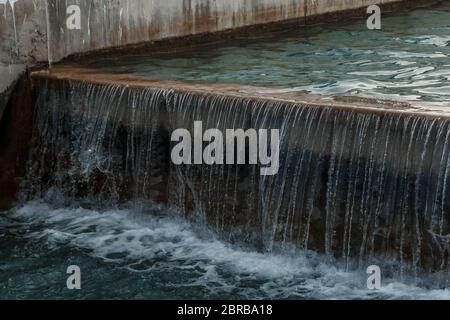 small man-made artificial waterfall,height difference in the artificial channel Stock Photo