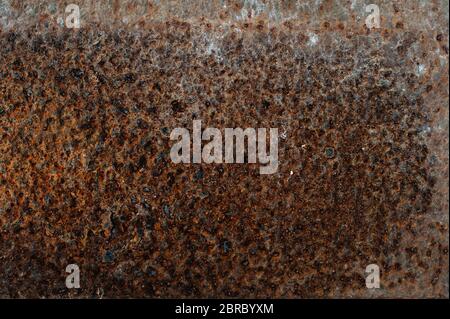 A sheet of rusty iron. Texture, rust texture. Close-up .Macro. Corrosion of metal Stock Photo