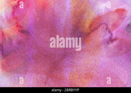 Abstract art background light purple pink colors. Watercolor painting on canvas with soft red gradient. Fragment of magenta artwork on paper with patt Stock Photo