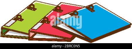 Three folders on white background illustration Stock Vector