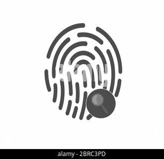 Fingerprint - identification and unlock, fingerprint search Stock Vector