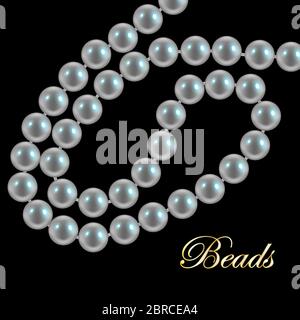necklace of pearls. vector illustration. Stock Vector