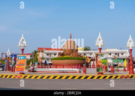 Durian Rounabout, Kampot, Cambodia, Asia Stock Photo