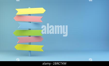 colorful signpost illustration 3d rendering Stock Photo