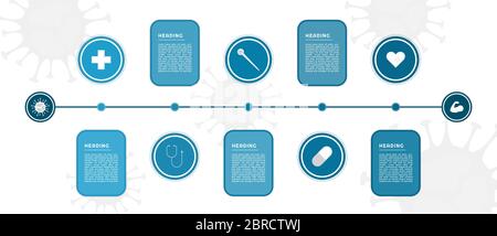 Infographic for medical geometric circle icon and square label design. vector illustration. Stock Vector