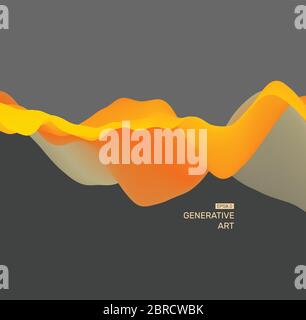 Moving colorful abstract background. Dynamic Effect. 3D Vector Illustration. Design Template. Stock Vector