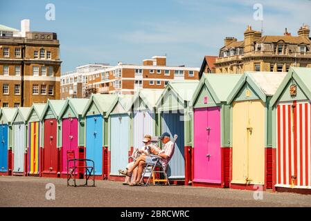 Brighton UK 20th May 2020: Life appears to be returning to normal on a beautiful hot day on Brighton beach Stock Photo