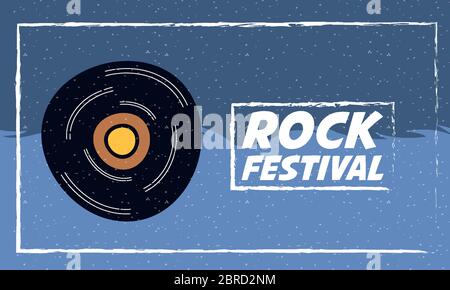 rock festival entertainment invitation poster Stock Vector
