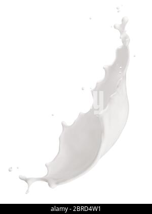 milk or white liquid splash isolated on white Stock Photo