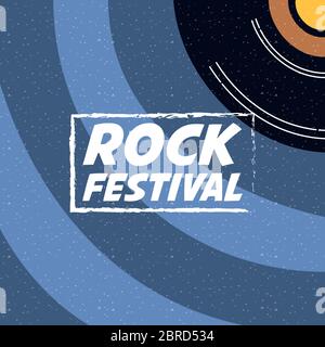 rock festival entertainment invitation poster Stock Vector