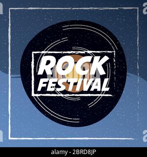 rock festival entertainment invitation poster Stock Vector