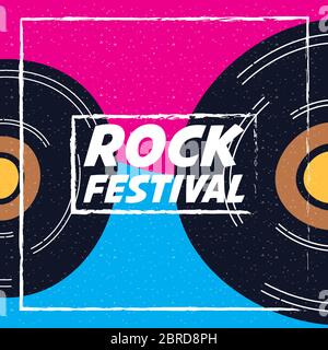 rock festival entertainment invitation poster Stock Vector