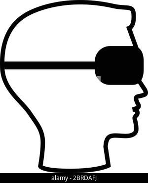 Virtual reality headset line icon vector illustraion isolated on white Stock Vector