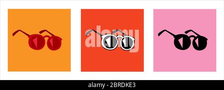 Colorful summer sunglasses simple vector element with color variation. Stock Vector