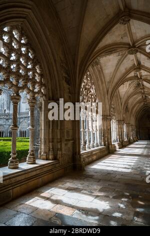Gallery of Royal Cloister at the Monastery of Saint Mary of the Victory in Batalha, Portugal