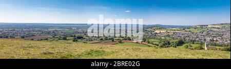 View from Selsley Common towards Kings Stanley and the River Severn Stock Photo