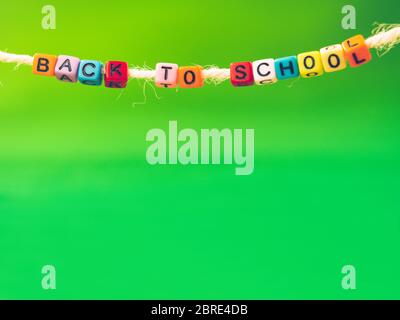 BACK TO SCHOOL word written on color blocks, concept Stock Photo