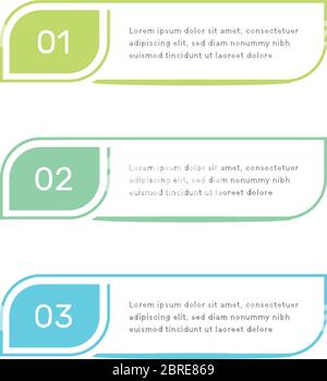 Three steps infographic elements, colorful timeline, subscription plans. Three options design template for web, presentations. Vector illustration Stock Vector