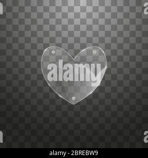 Vector modern glass heart on sample background. Eps10 Stock Vector