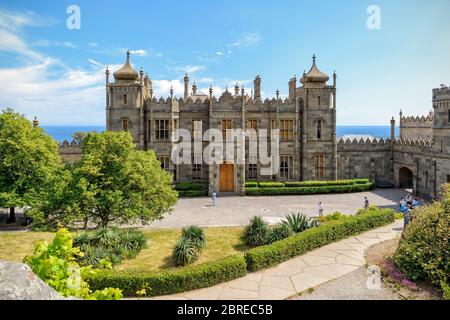Vorontsov Palace in the town of Alupka, Crimea, Russia Stock Photo