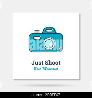 Vector simple company logo example with Photo Camera - Just Shoot Stock Vector