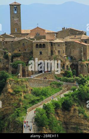 BAGNOREGIO,ITALY 25 APRIL 2020 :village of Bagnoregio isolated village that can not be reached by car only on foot Stock Photo