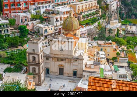 Church of Santa Maria Assunta at Positano town, Amalfi coast, Italy Stock Photo