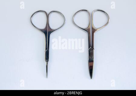 manicure scissors on a white background Stock Photo