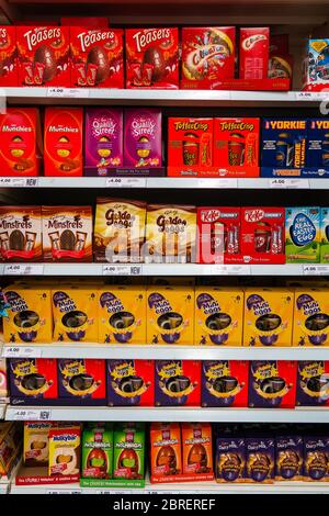 Easter eggs for sale in Tesco. Stock Photo