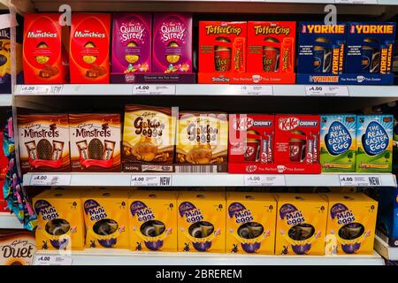 Easter eggs for sale in Tesco. Stock Photo