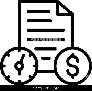 Payment estimator icon, outline style Stock Vector