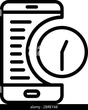 Smartphone estimator icon, outline style Stock Vector