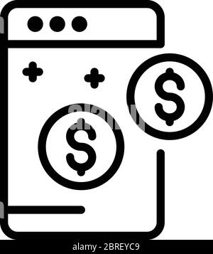 Web estimator icon, outline style Stock Vector