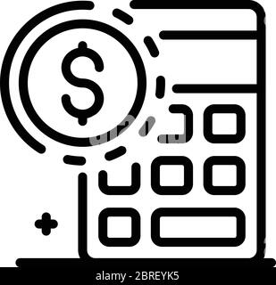 Estimator calculator icon, outline style Stock Vector