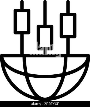 Global estimator icon, outline style Stock Vector