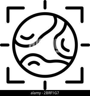 Eco target earth icon, outline style Stock Vector