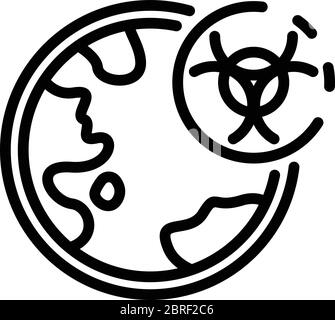 Biohazard planet affection icon, outline style Stock Vector