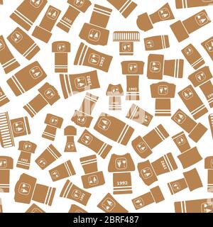 Different Wine and Champagne Traditional Cork Seamless Pattern on White Background. Bottle Cup. Cork Stopper Set. Stock Vector