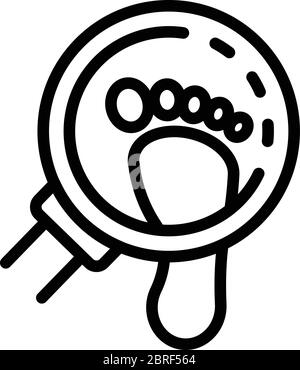 Foot print investigation icon, outline style Stock Vector