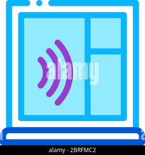 soundproof window icon vector outline illustration Stock Vector