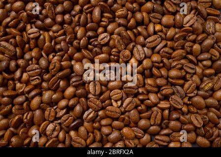 Texture of coffee beans. Roasted coffee beans background. close up Coffee beans Stock Photo