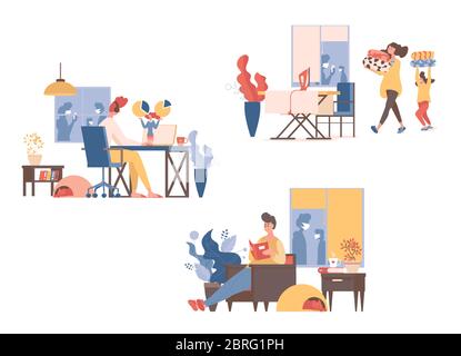 Boy doing different types of chores illustration Stock Vector Image & Art -  Alamy