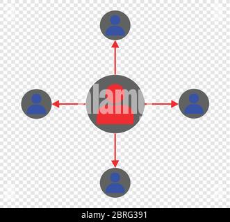 Business icon - interaction between the boss and employees Stock Vector