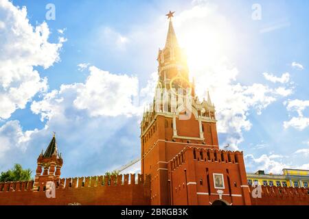 The famous Spasskaya tower of Moscow Kremlin, Russia Stock Photo