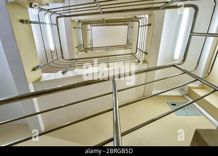 Modern spiral staircase in the office Stock Photo